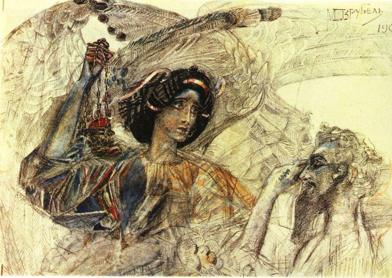 Mikhail Vrubel Six winged Seraph France oil painting art